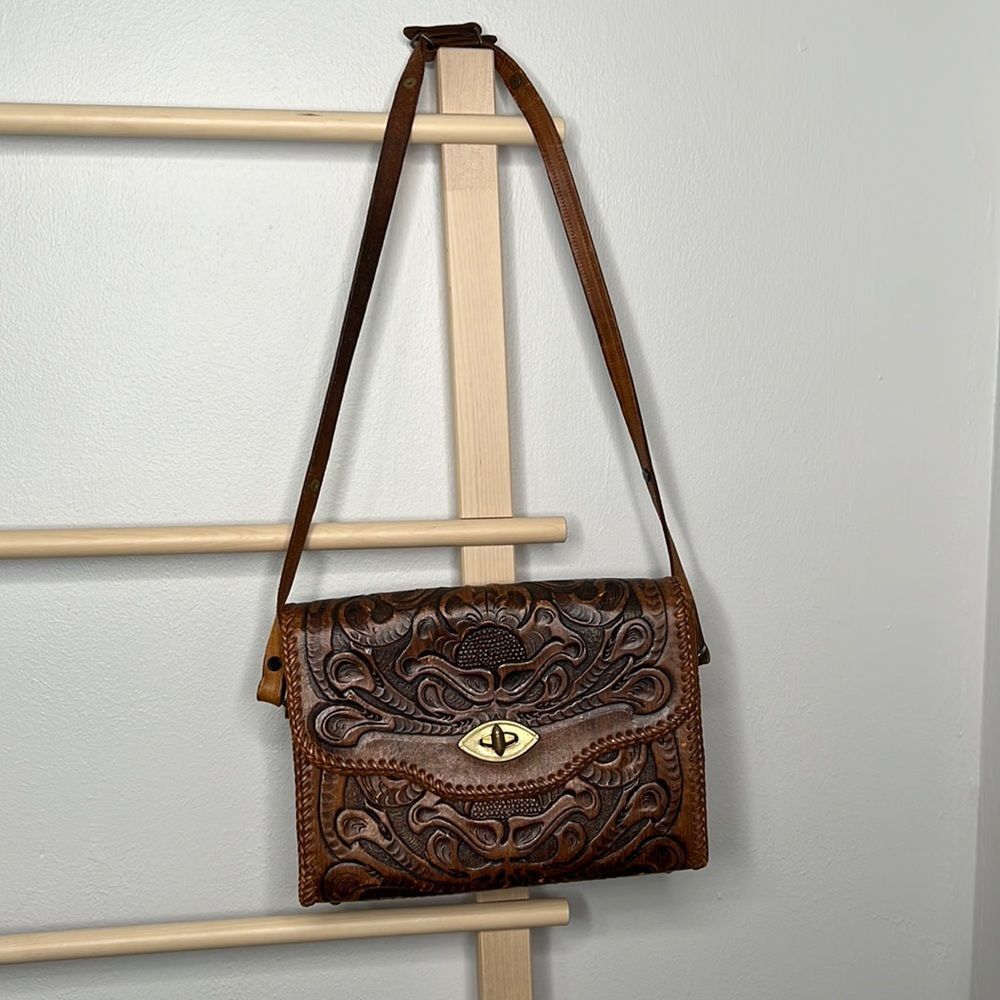 Vintage Joo Kay Hand Tooled Leather Purse